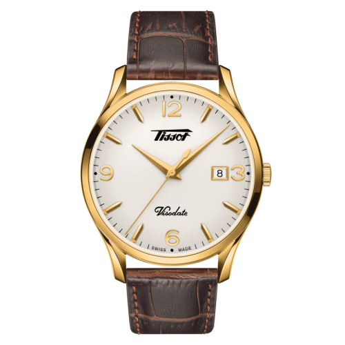 Tissot Visodate Quartz 40 Yellow Gold PVD / Silver / Strap